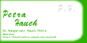 petra hauch business card